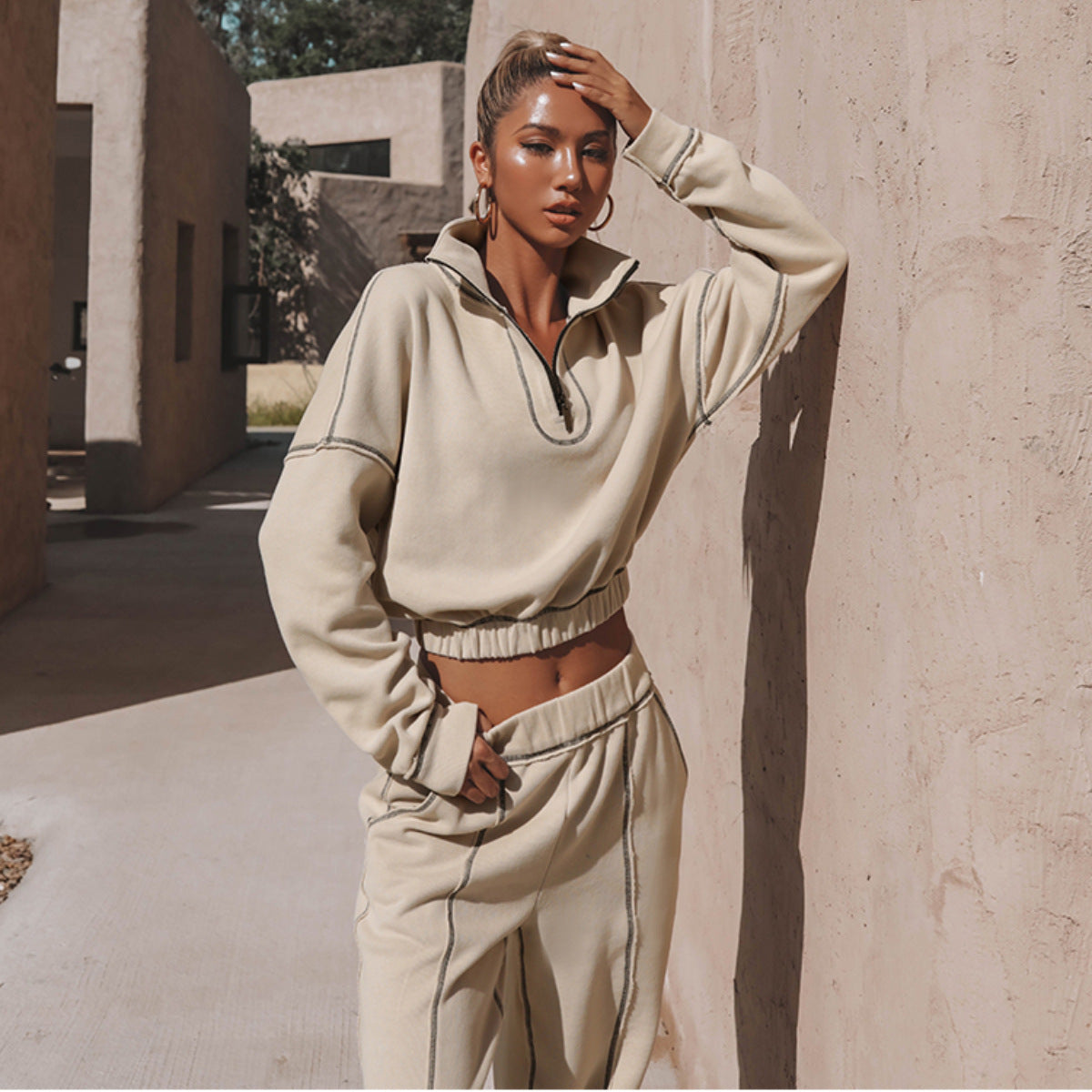 Cropped Stand Collar Set
