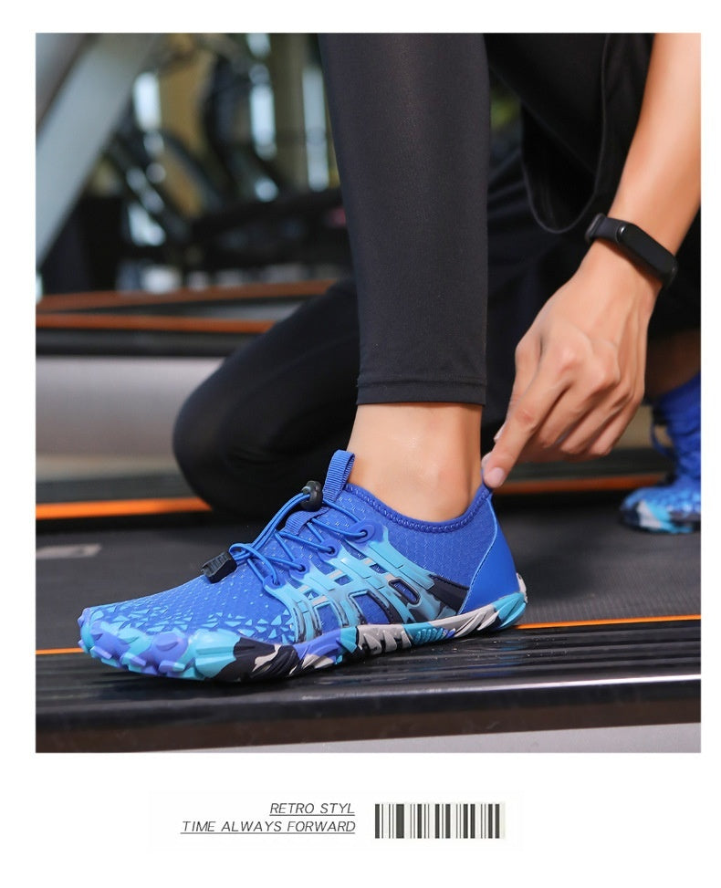 Men's Off-road Running Shoes, Lightweight Exercise Scattered Barefoot Shoes Non-slip Outdoor Walking Pumps