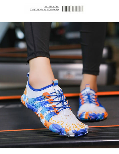 Men's Off-road Running Shoes, Lightweight Exercise Scattered Barefoot Shoes Non-slip Outdoor Walking Pumps