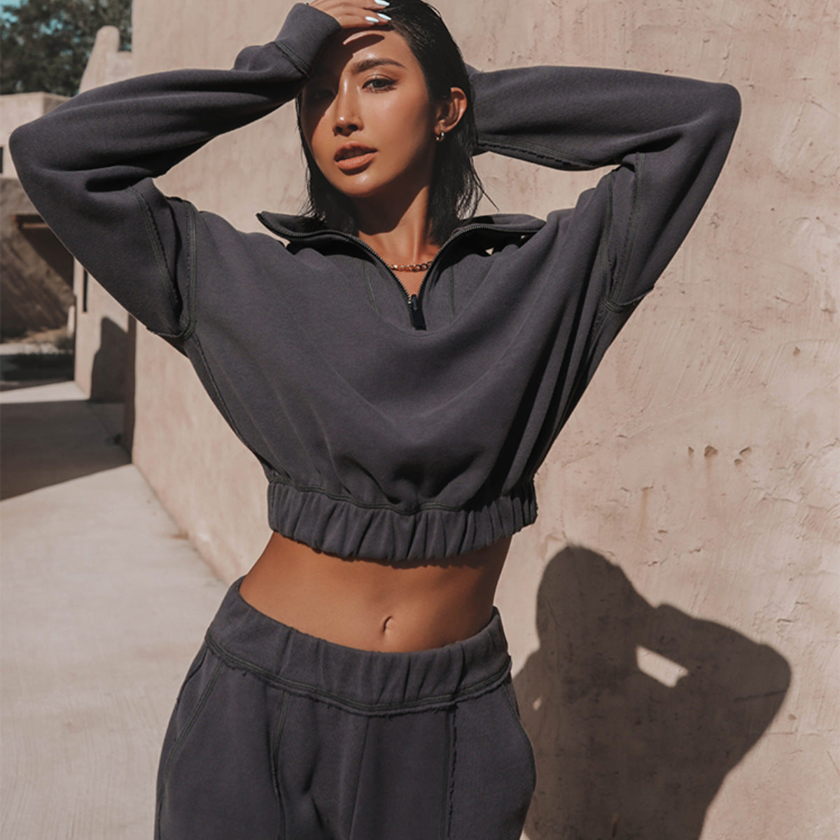 Cropped Stand Collar Set