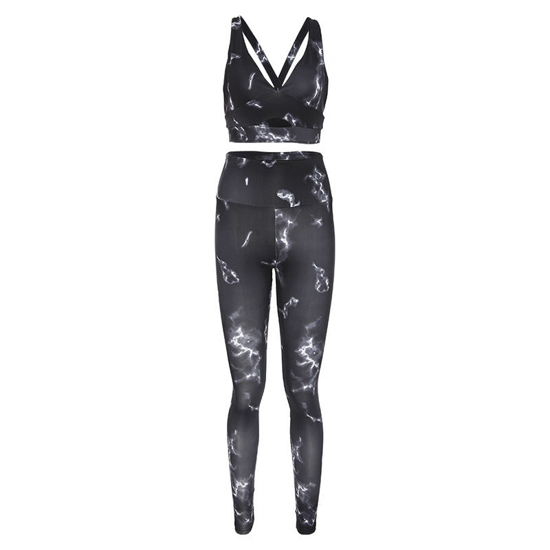 Backless low-cut yoga high-elastic fitness set