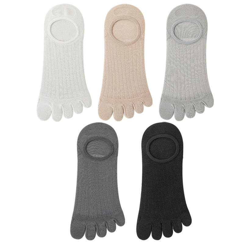 Modal Cotton Five-finger Ultra-thin Breathable Boat Socks