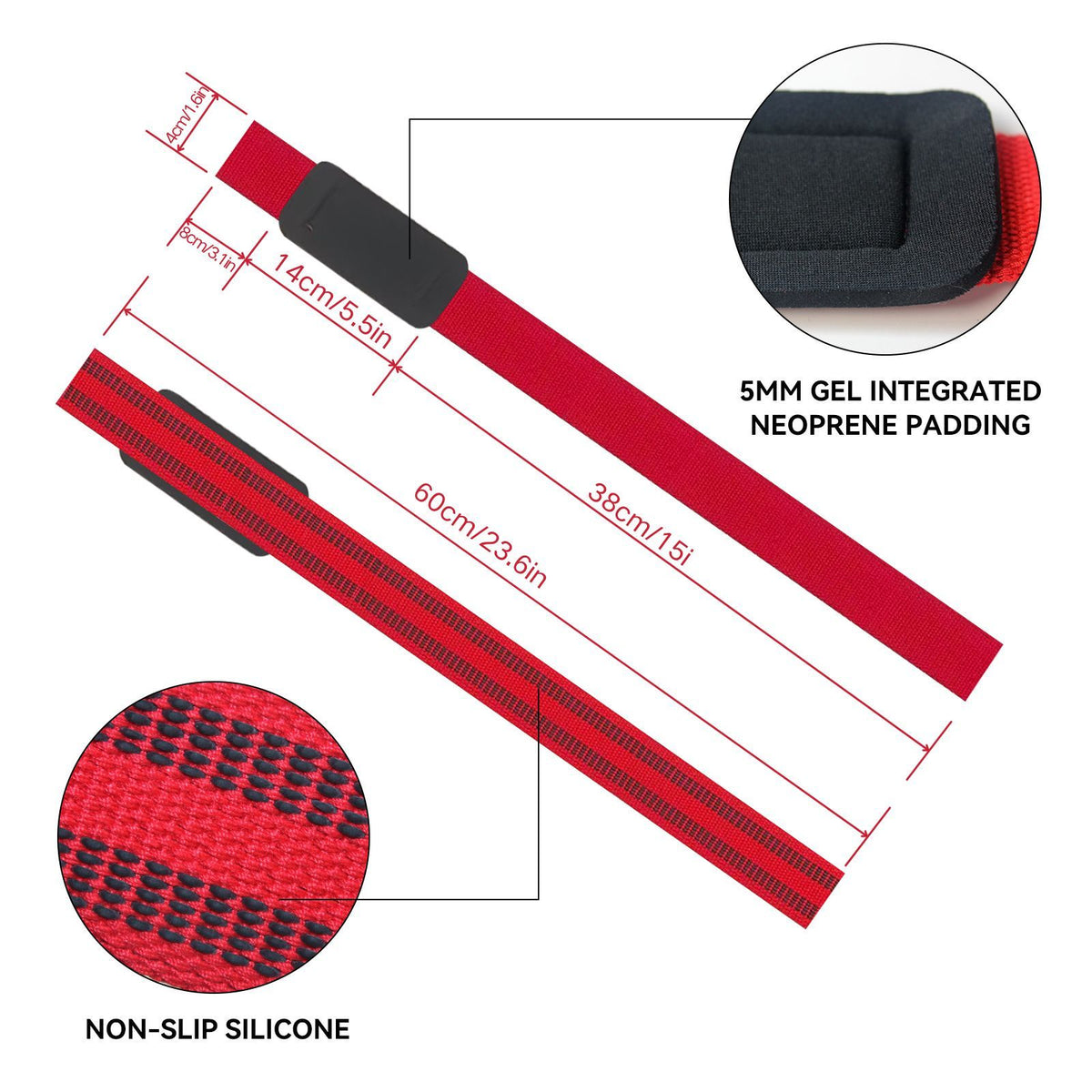 Cotton Hard Pull Wrist Lifting Straps Grips Band-Deadlift Straps With Neoprene Cushioned Wrist Padded And Anti-Skid Silicone -for Men & Women- For Weightlifting, Bodybuilding, Xfit, Strength Training