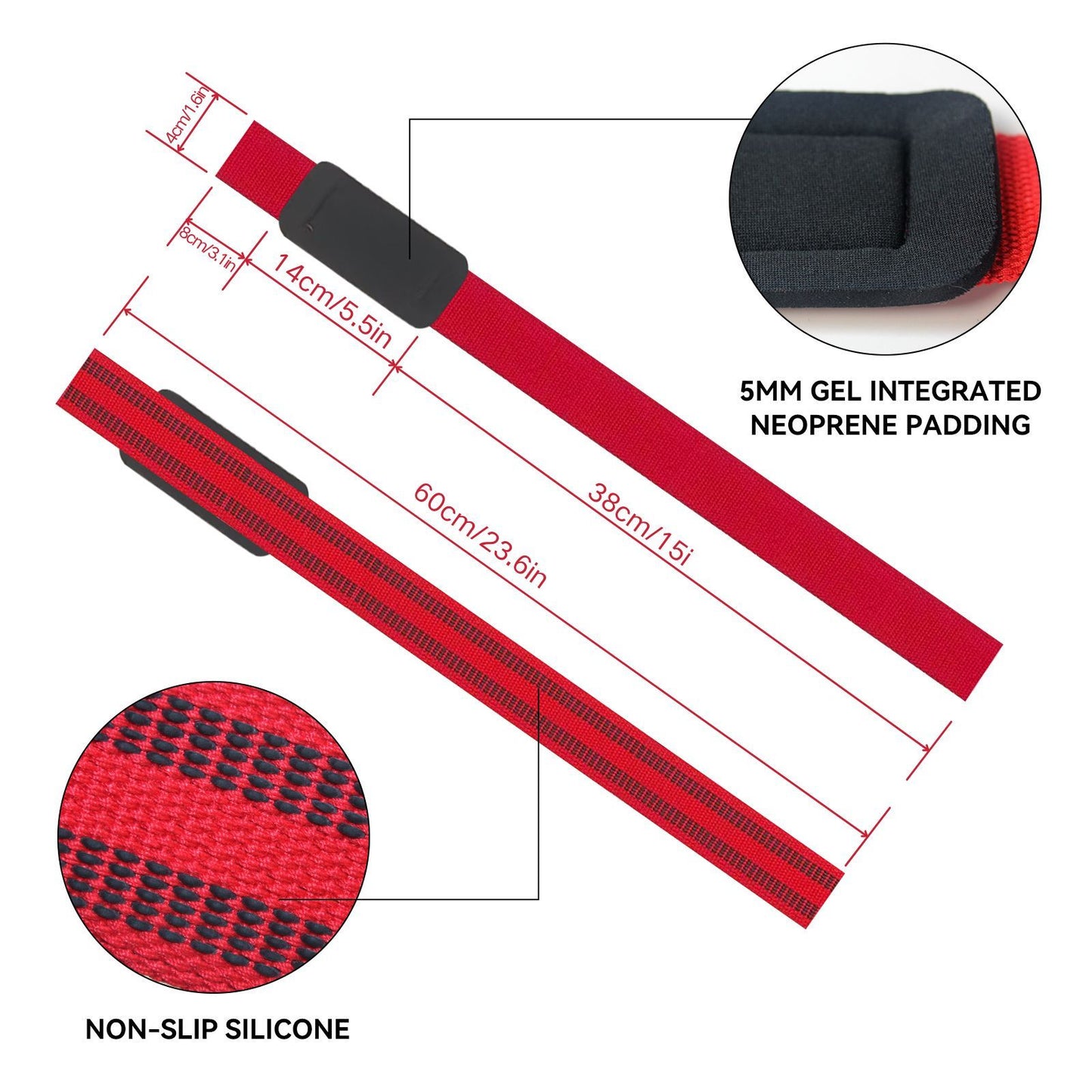 Cotton Hard Pull Wrist Lifting Straps Grips Band-Deadlift Straps With Neoprene Cushioned Wrist Padded And Anti-Skid Silicone -for Men & Women- For Weightlifting, Bodybuilding, Xfit, Strength Training