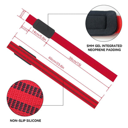 Cotton Hard Pull Wrist Lifting Straps Grips Band-Deadlift Straps With Neoprene Cushioned Wrist Padded And Anti-Skid Silicone -for Men & Women- For Weightlifting, Bodybuilding, Xfit, Strength Training